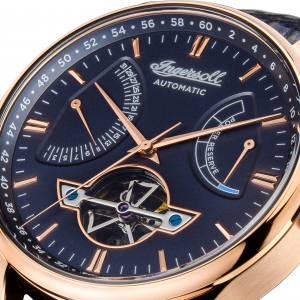 Ingersoll 1892 I04608 Mens The Hawley Movement Automatic Case Stainless Steel Dial Blue Strap Leather Blue Matt