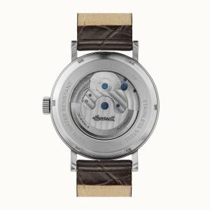 Ingersoll 1892 I05801 Mens The Charles Movement Automatic Case Stainless Steel Dial Silver Strap Leather Brown Matt