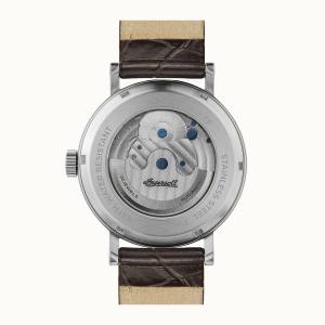 Ingersoll 1892 I05801 Mens The Charles Movement Automatic Case Stainless Steel Dial Silver Strap Leather Brown Matt