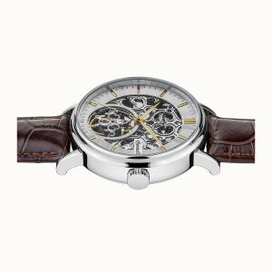 Ingersoll 1892 I05801 Mens The Charles Movement Automatic Case Stainless Steel Dial Silver Strap Leather Brown Matt