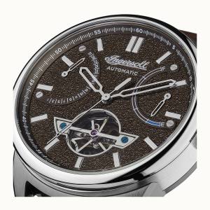 Ingersoll DISCOVERY I06703 Mens The Triumph Movement Automatic Case Stainless Steel Dial Black Strap Leather Brown Matt