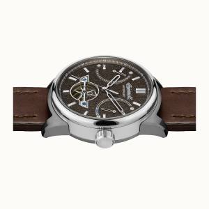 Ingersoll DISCOVERY I06703 Mens The Triumph Movement Automatic Case Stainless Steel Dial Black Strap Leather Brown Matt