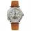 Ingersoll I02601 Mens Watch The Bloch Automatic Stainless Steel Polished Dial Cream Strap Strap  Color  Tan
