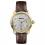 Ingersoll I00803 Mens Watch The New England Quartz Stainless Steel Polished Dial White Strap Strap  Color  Brown
