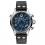 Ingersoll I02001 Herrenuhr The Armstrong Chronograph Quarzwerk Edelstahl poliert Ziffernblatt blau Band Lederband schwarz