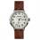 Ingersoll I03402 Mens Watch The Trenton Automatic Stainless Steel Polished Dial Cream Strap Strap  Color  Brown
